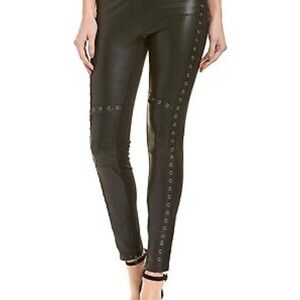 ❤️NEW Peter Nygard Slims Plus Size Black Faux Leather Moto Leggings